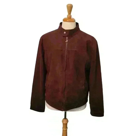 GA Milano Italy Streetwear Finance Bro Preppy Retro Faux Suede Men's Jacket Coat - Picture 1 of 12